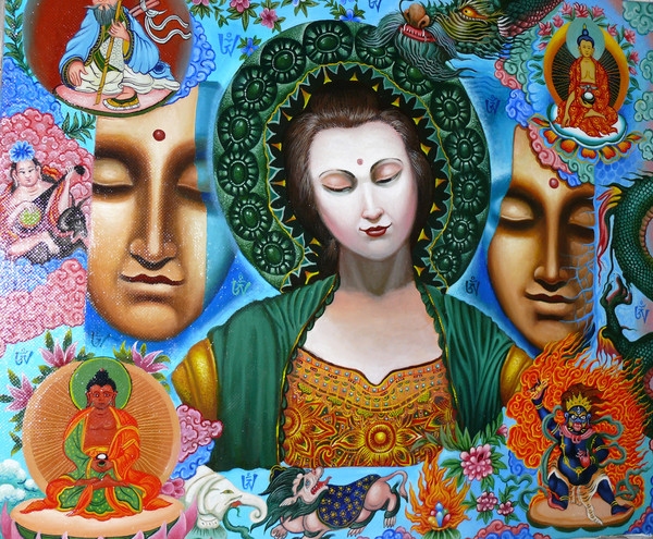Painting for sale online - Green Tara