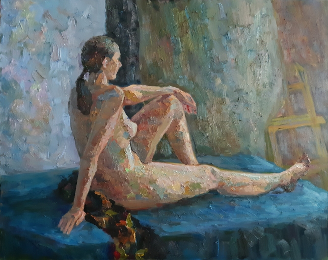 Painting for sale online - Sitting nude