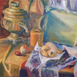 Painting for sale online - Still life with a samovar
