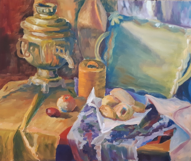 Painting for sale online - Still life with a samovar