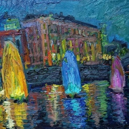 Painting for sale online - Fountains on the Yauza