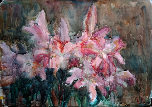 Painting for sale online - Pink Lilies
