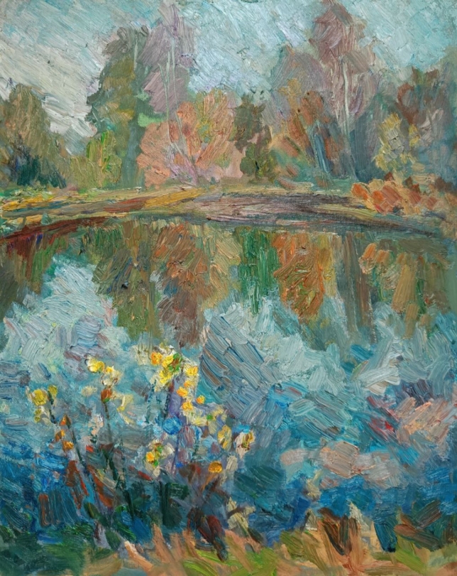 Painting for sale online - Spring on the lake