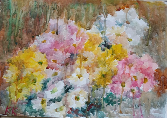 Painting for sale online - Bush chrysanthemums