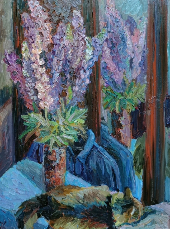 Painting for sale online - Lupine Dreams
