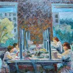 Painting for sale online - Assembly shop at the Minsk Watch Factory