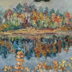 Painting for sale online - Forest Lake, or the Diving Dragon