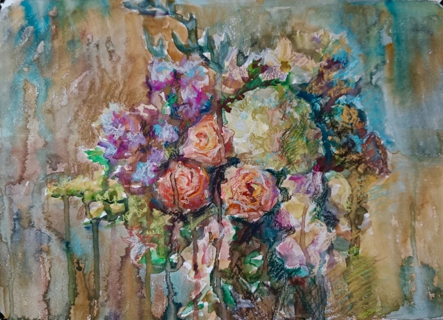 Painting for sale online - A bouquet as a gift
