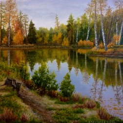 Painting for sale online - Barsky pond. Autumn