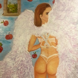 Painting for sale online - Angel, apples and heaven