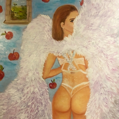 Painting for sale online - Angel, apples and heaven