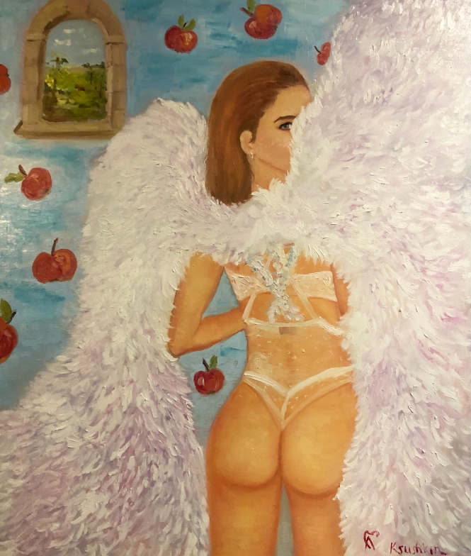 Painting for sale online - Angel, apples and heaven