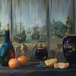 Painting for sale online - Tangerines and a dragon.