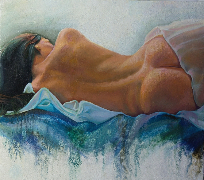 Painting for sale online - Brunette in Repose