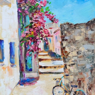 Painting for sale online - Marmaris old town. Original oil painting on canvas 