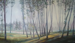 Painting for sale online - Fog in the forest
