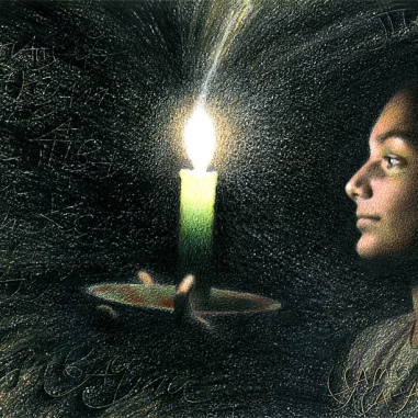 Painting for sale online - WHILE THE CANDLE BURNES