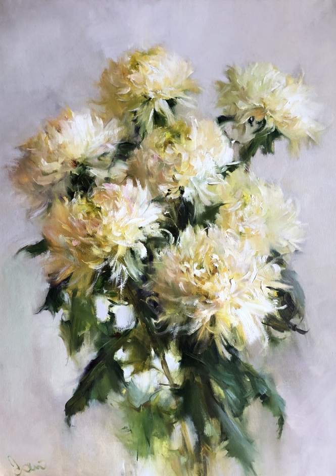 Painting for sale online - Сhrysanthemums