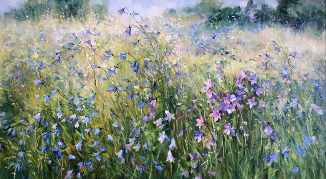 Painting for sale online - Bluebell flowers
