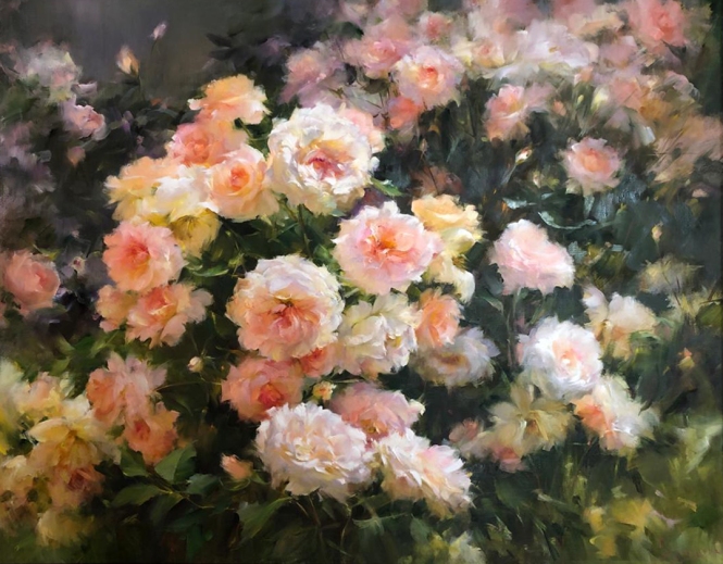 Painting for sale online - Roses in the garden