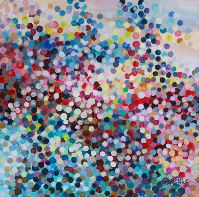 Painting for sale online - Happy moments of summer holidays. Bright abstraction.