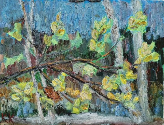 Painting for sale online - Butterfly on a willow