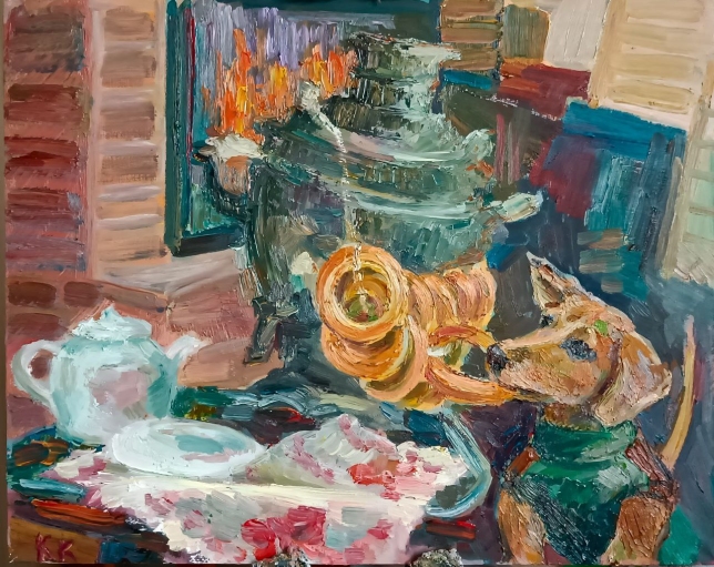 Painting for sale online - Bagel lover