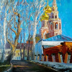 Painting for sale online - A corner of old Moscow. Temple in Kadashi.