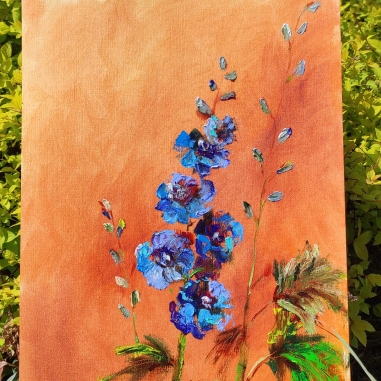 Painting for sale online - Delphinium