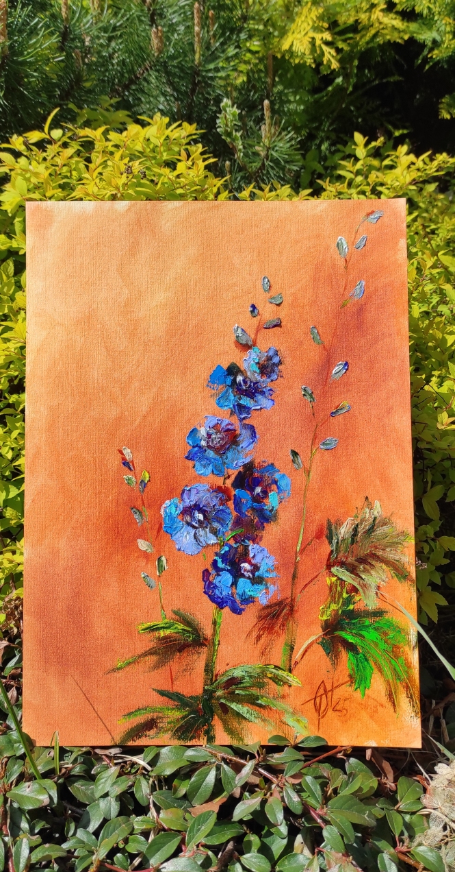 Painting for sale online - Delphinium