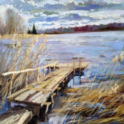Painting for sale online - Spring on Lake Mstino