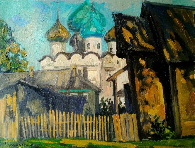Painting for sale online - Summer evening. Kargopol