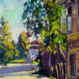 Painting for sale online - Evening shadows. Kargopol