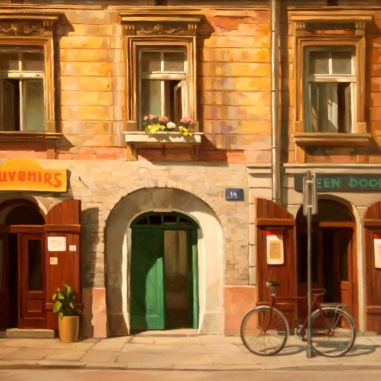 Painting for sale online - Green door.