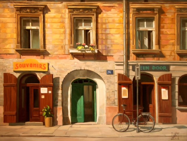 Painting for sale online - Green door.