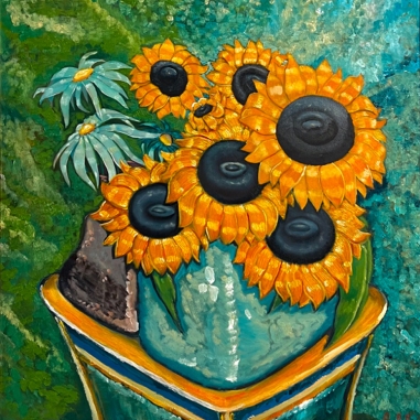 Painting for sale online - Chasing Sunflowers