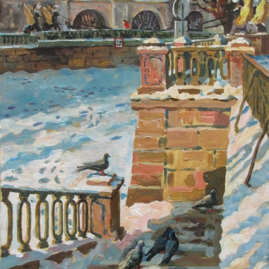 Painting for sale online - Winter on the Griboyedov Canal