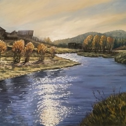 Painting for sale online - Autumn in the village