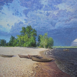 Painting for sale online - Thunderstorm on the Volga