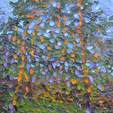Painting for sale online - Play of orange on the pines