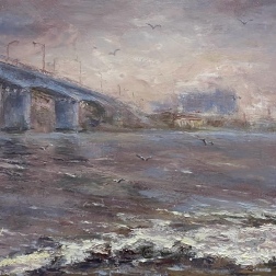 Painting for sale online - BORODINSKY BRIDGE OF KAMYSHIN