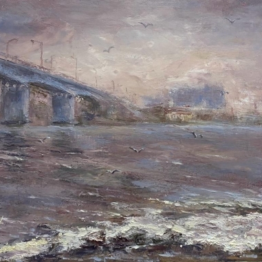 Painting for sale online - BORODINSKY BRIDGE OF KAMYSHIN