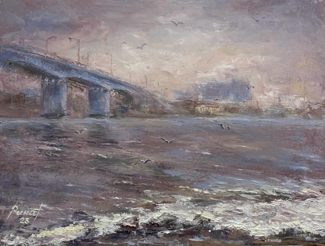 Painting for sale online - BORODINSKY BRIDGE OF KAMYSHIN
