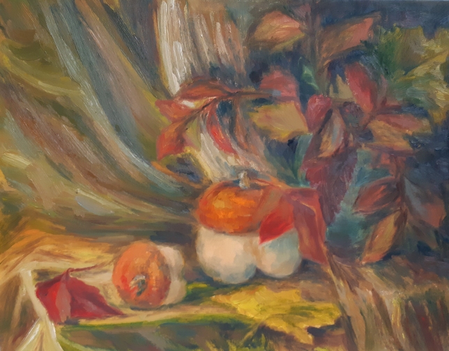 Painting for sale online - Autumn still life with pumpkins