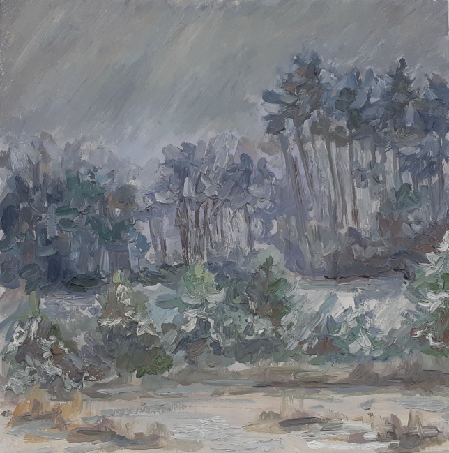 Painting for sale online - Winter time at countryside
