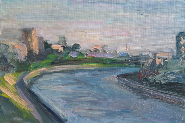 Painting for sale online - Evening in the city