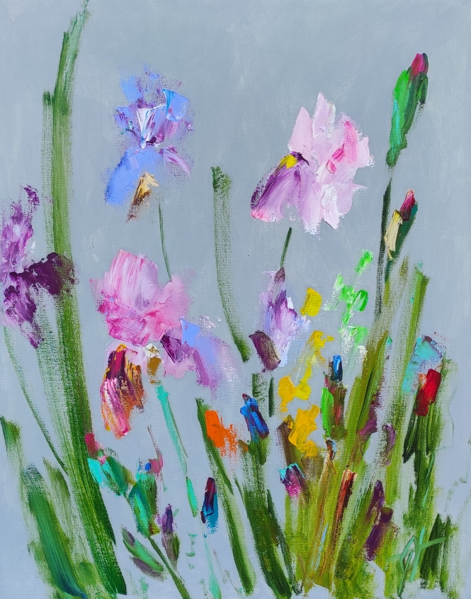 Painting for sale online - Abstract irises