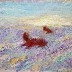 Painting for sale online - Red Baltic Dogs