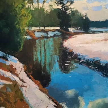 Painting for sale online - Spring on the Nikulchinka river