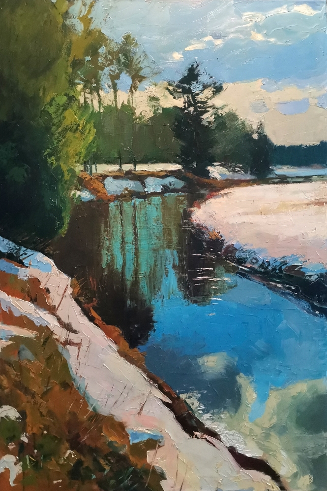 Painting for sale online - Spring on the Nikulchinka river